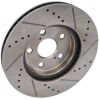 New Cross-Drilled Brake Disc Compatible With Lexus Toyota Sienna Xle Limited 6 Cyl 3.3L Avalon Xls 6 thumbnail 3