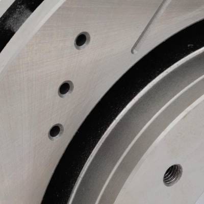 New Cross-Drilled And Slotted Brake Disc Compatible With Buick Chevrolet Gmc Rainier Cxl 6 Cyl 4.2L thumbnail 7