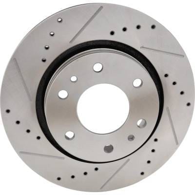 New Cross-Drilled And Slotted Brake Disc Compatible With Isuzu Ascender S 6 Cyl 4.2L Envoy Sle 6 Cyl thumbnail 5