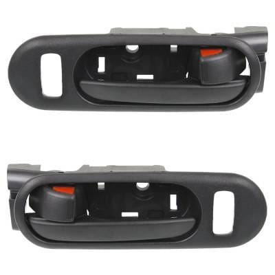 Front Driver And Passenger Side Interior Door Handle Compatible With 2007-2012 Mazda Cx-7 Black With