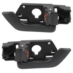 Front Driver And Passenger Side Interior Door Handle Compatible With 2003-2008 Hyundai Tiburon Black