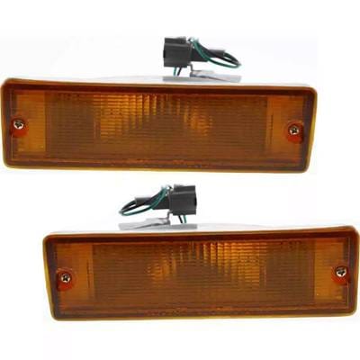 New Pair Of Front Parking Lights Compatible With Nissan D21 E Se Xe Extended Standard Cab Pickup thumbnail 4
