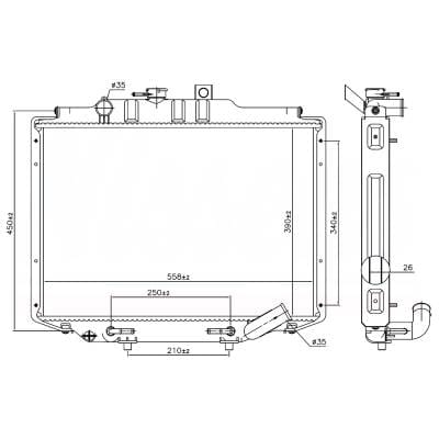 New Radiator Compatible With Mitsubishi Van By Part Numbers 606672 Mr212835 Mr187451 thumbnail 2