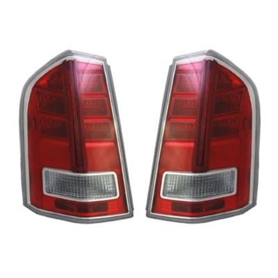 New Chrome Pair Of Tail Lights Compatible With Chrysler 300 2011-3/2012 Ch2801200 Ch2800200 thumbnail 4