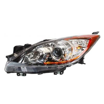 Headlamp Left Driver Side Compatible With 2012-2013 Mazda 3 Halogen Black Housing Projector OEM thumbnail 2