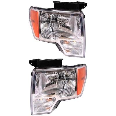 Front Headlight Assembly Left Driver Side And Right Passenger Side Compatible With 2011-2014 Ford thumbnail 2