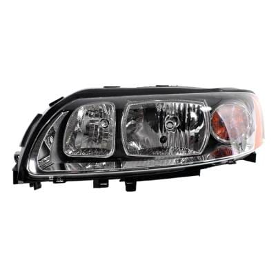 Headlamp Left Driver Side Compatible With 2005-2009 Volvo S60 Halogen Black Housing Clear Lens OEM