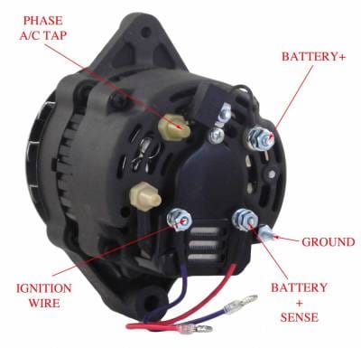 New Alternator Compatible With Hardin Marine Jacuzzi Jet Sterndrive Various Models 110333 110343 thumbnail 5