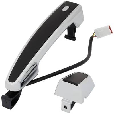 Front Driver Side Exterior Door Handle Compatible With 2016-2024 Chevrolet Malibu Black With Chrome thumbnail 6