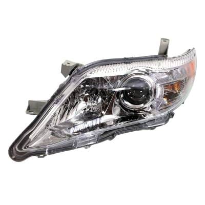 Halogen Headlight Assembly Left Driver Side Compatible With 2010-2011 Toyota Camry Projector Black thumbnail 2