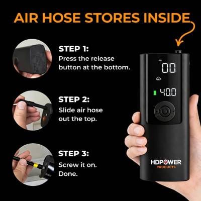 Tire Inflator Portable Air Compressor, 150 Psi Cordless Emergency Air Pump For Car Tires With thumbnail 3