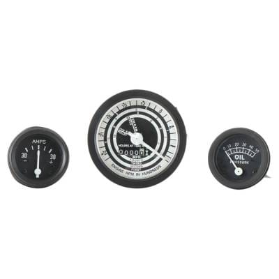 Instrument Gauge Kit Oil Pressure Ammeter Proofmeter Black Bezel Compatible With Ford 8N 9N 2N thumbnail 2
