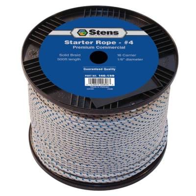 500 Foot Starter Rope #4 Size 1/8 Inch Solid Braid 16 Strand Pull Cord Compatible With Small Engines
