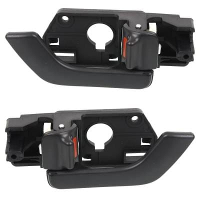 Front Left And Right Interior Door Handle Compatible With 2003-2008 Hyundai Tiburon Black With Lock thumbnail 2