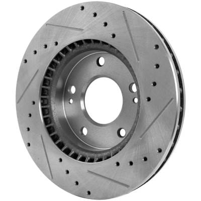 New Cross-Drilled And Slotted Brake Disc Compatible With Hyundai Elantra Gl 4 Cyl 2.0L Elantra Se 4 thumbnail 12