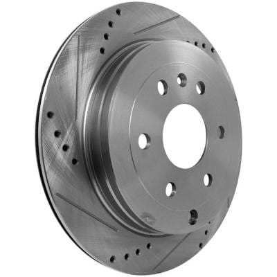 New Cross-Drilled Brake Disc Compatible With Buick Chevrolet Gmc Acadia Denali 6 Cyl 3.6L Traverse thumbnail 6