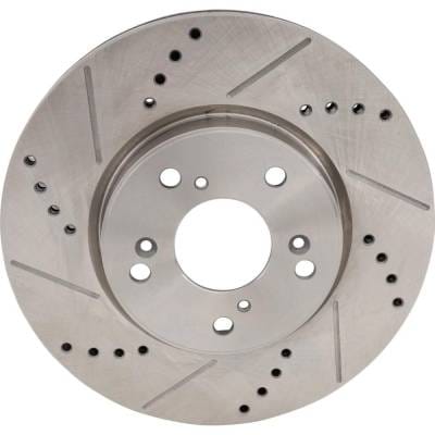 New Cross-Drilled And Slotted Brake Disc Compatible With Honda Hr-V Touring 4 Cyl 1.8L Accord thumbnail 6