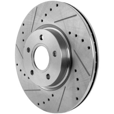 New Cross-Drilled And Slotted Brake Disc Compatible With Ford Volvo C-Max Energi Titanium 4 Cyl 2.0L thumbnail 6