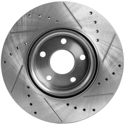 New Cross-Drilled And Slotted Brake Disc Compatible With Ford Volvo V50 T5 R-Design 5 Cyl 2.5L thumbnail 8