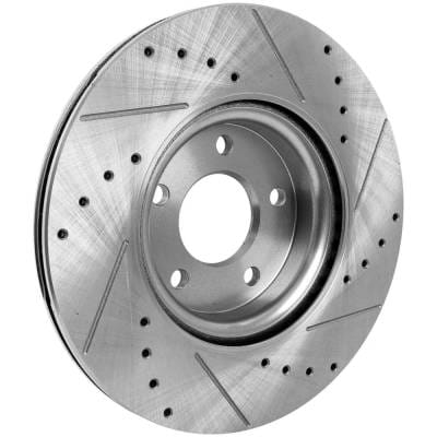 New Cross-Drilled And Slotted Brake Disc Compatible With Ford Volvo V50 T5 R-Design 5 Cyl 2.5L thumbnail 10