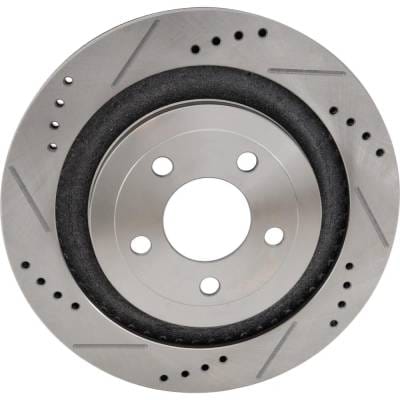 New Cross-Drilled And Slotted Brake Disc Compatible With Ford Mustang Ecoboost Premium 4 Cyl 2.3L thumbnail 6