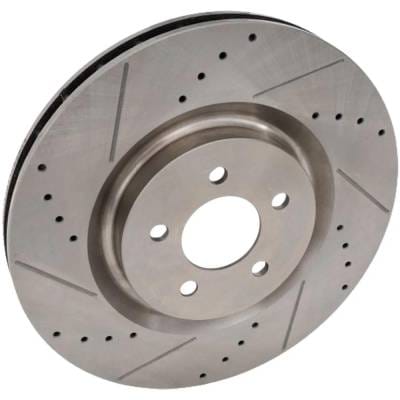New Cross-Drilled And Slotted Brake Disc Compatible With Ford Mustang Gt 8 Cyl 5.0L Mustang Boss 302 thumbnail 2