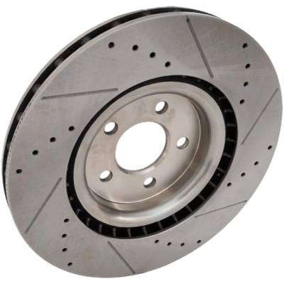 New Cross-Drilled And Slotted Brake Disc Compatible With Ford Mustang Gt 8 Cyl 5.0L Mustang Boss 302 thumbnail 4