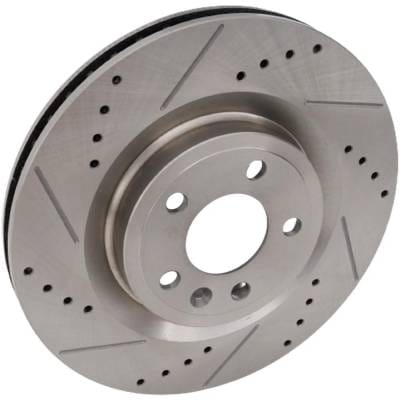 New Cross-Drilled And Slotted Brake Disc Compatible With Ford Mustang Gt 8 Cyl 5.0L Mustang Base 6 thumbnail 2