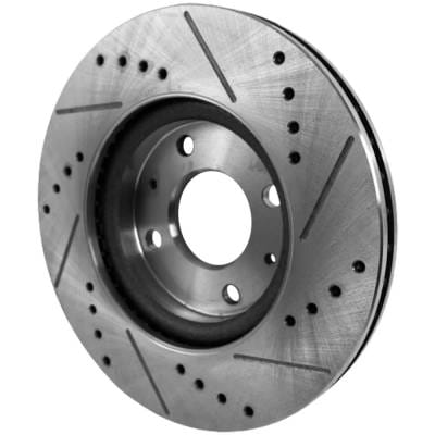New Cross-Drilled And Slotted Brake Disc Compatible With Ford Focus Se 4 Cyl 2.0L Focus Ses 4 Cyl thumbnail 4