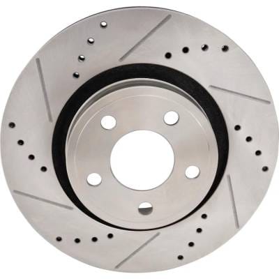New Cross-Drilled And Slotted Brake Disc Compatible With Ford Mustang Ecoboost 4 Cyl 2.3L Mustang V6 thumbnail 6