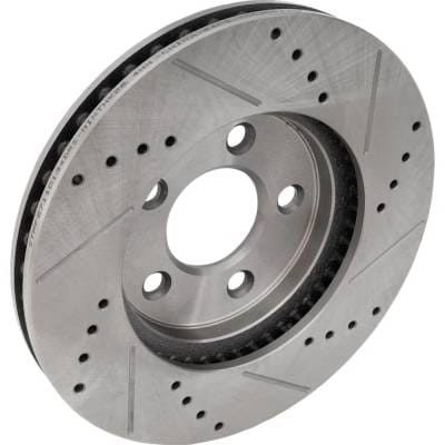 New Cross-Drilled And Slotted Brake Disc Compatible With Ford Mustang Base 6 Cyl 4.0L 2005-2010 By thumbnail 4