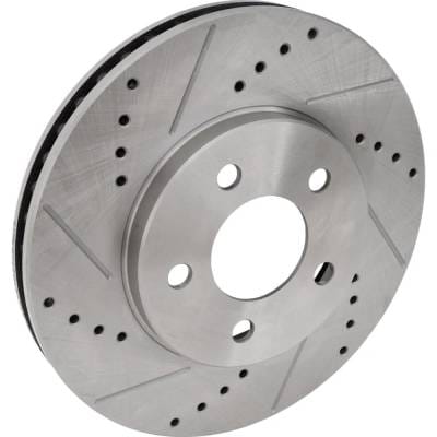 New Cross-Drilled And Slotted Brake Disc Compatible With Ford Mustang Base 6 Cyl 4.0L 2005-2010 By thumbnail 2