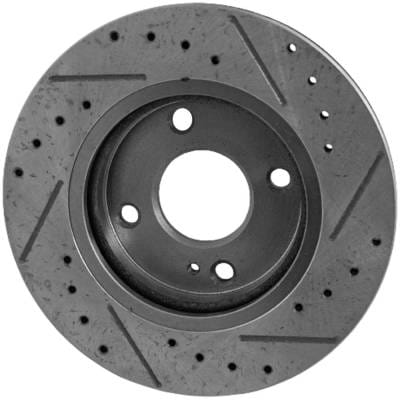 New Cross-Drilled And Slotted Brake Disc Compatible With Ford Fiesta Ses 4 Cyl 1.6L Fiesta Se 3 Cyl thumbnail 4