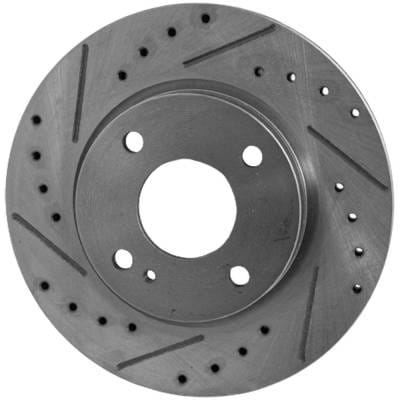 New Cross-Drilled And Slotted Brake Disc Compatible With Ford Fiesta St Line 4 Cyl 1.6L Fiesta Sel 4 thumbnail 2