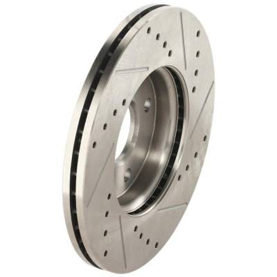 New Cross-Drilled And Slotted Brake Disc Compatible With Ford Focus Zx5 4 Cyl 2.0L Focus Zx4 4 Cyl thumbnail 8