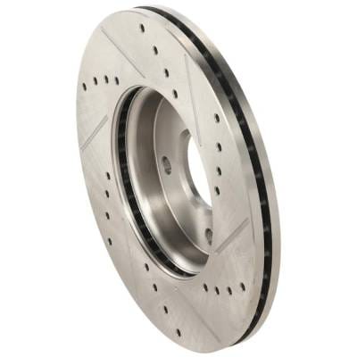 New Cross-Drilled And Slotted Brake Disc Compatible With Ford Focus Zx5 4 Cyl 2.0L Focus Zx4 4 Cyl thumbnail 14