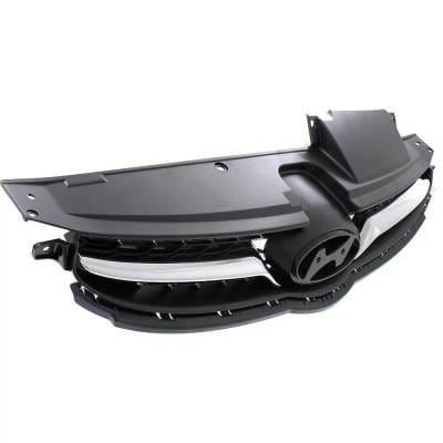 New Gray With Chrome Grille Assembly Compatible With Hyundai Elantra Limited 4 Cyl 1.8L 2011-2013 thumbnail 6