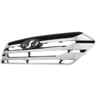 New Chrome Shell Grille Assembly Compatible With Hyundai Santa Fe Sport Base 4 Cyl 2.4L Santa Fe thumbnail 4