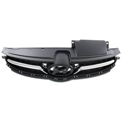 Gray With Chrome Grille Assembly Compatible With Hyundai Elantra Limited 4 Cyl 1.8L 2011-2013 thumbnail 2