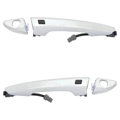 Front Driver And Passenger Side Exterior Door Handle Compatible With 2015-2019 Hyundai Sonata Chrome thumbnail 2