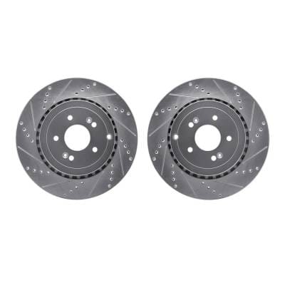 New Cross-Drilled Brake Disc Compatible With Kia Stinger Gt Limited 6 Cyl 3.3L Stinger Tribute thumbnail 4