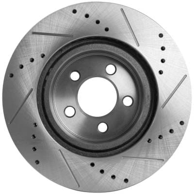 New Cross-Drilled Brake Disc Compatible With Chrysler Dodge 300 Lx 6 Cyl 2.7L Magnum Base 6 Cyl 3.5L thumbnail 4