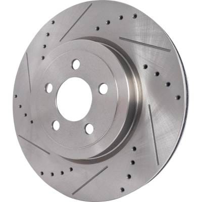 New Cross-Drilled Brake Disc Compatible With Dodge Charger Se 6 Cyl 3.5L Charger Enforcer 8 Cyl 5.7L thumbnail 2