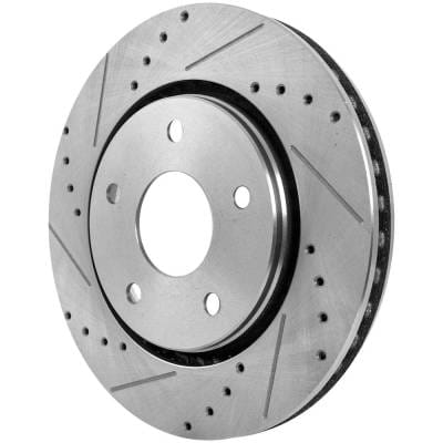 New Cross-Drilled Brake Disc Compatible With Chrysler Dodge Grand Caravan Se Plus 6 Cyl 3.6L Town & thumbnail 6