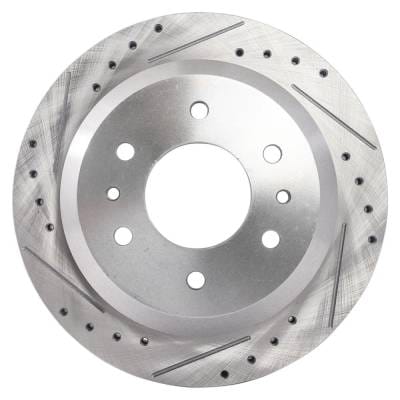 New Cross-Drilled Brake Disc Compatible With Buick Chevrolet Gmc Envoy Xuv Sle 6 Cyl 4.2L thumbnail 2