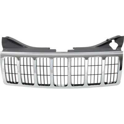 New Chrome Grille Assembly Compatible With Jeep Grand Cherokee Laredo 6 Cyl 3.0L Grand Cherokee Srt8 thumbnail 2