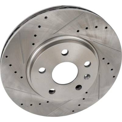 New Cross-Drilled And Slotted Brake Disc Compatible With Cadillac Cts Base 6 Cyl 3.0L Cts Luxury 6 thumbnail 2
