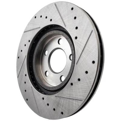 New Cross-Drilled And Slotted Brake Disc Compatible With Chrysler Pt Cruiser Gt 4 Cyl 2.4L Pt thumbnail 12