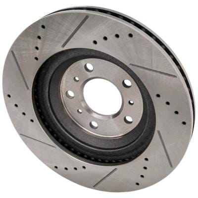 New Cross-Drilled Brake Disc Compatible With Buick Cadillac Chevrolet Impala Ltz 6 Cyl 3.6L Lucerne thumbnail 4