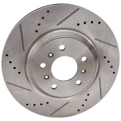 New Cross-Drilled Brake Disc Compatible With Buick Cadillac Chevrolet Impala Ltz 6 Cyl 3.6L Lucerne thumbnail 6